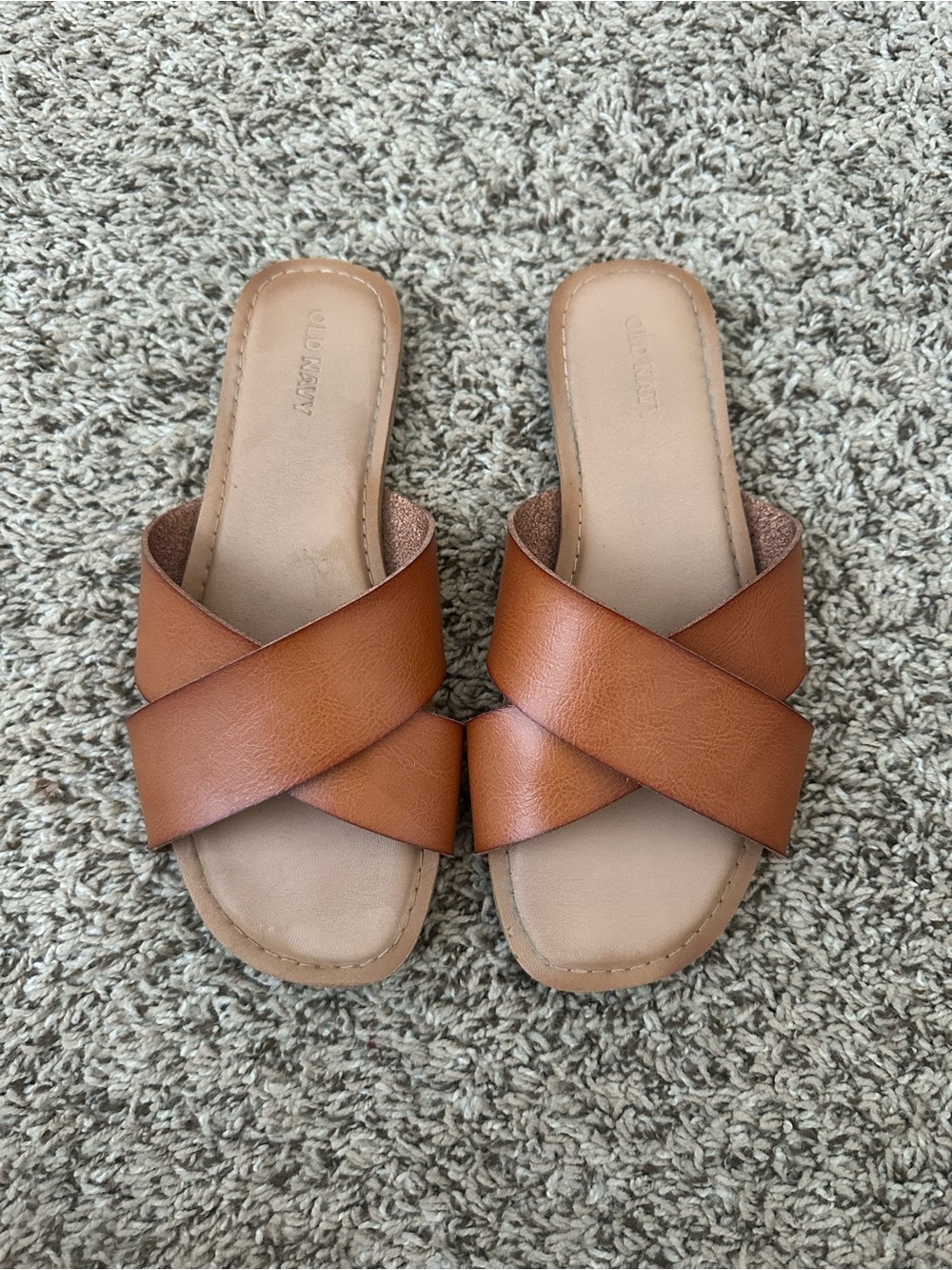 Old Navy Neutral Slip On Sandals Size 7